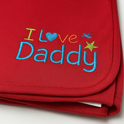 Baby Soft Wrapping Sheet Red I love Daddy
