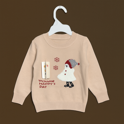 Baby Sweater | Peach and Dark Purple | Sweater for Baby