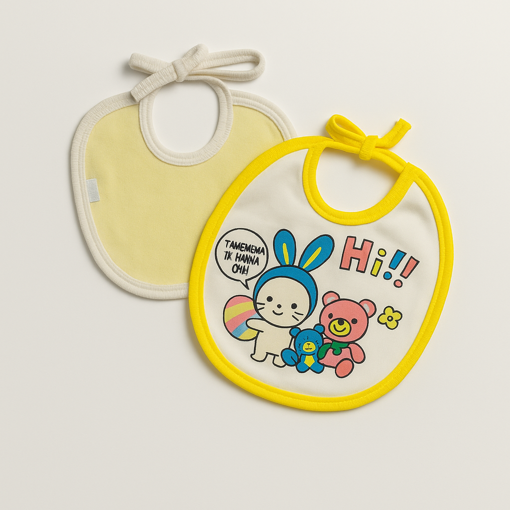 Infant Baby Bibs Yellow Set of 2