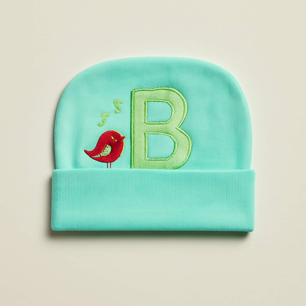 Baby Cap Cute Bird | New Born Baby Caps | Green