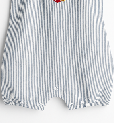 Stripe Grey Romper Suit Sleeveless For Baby Girls | Imported