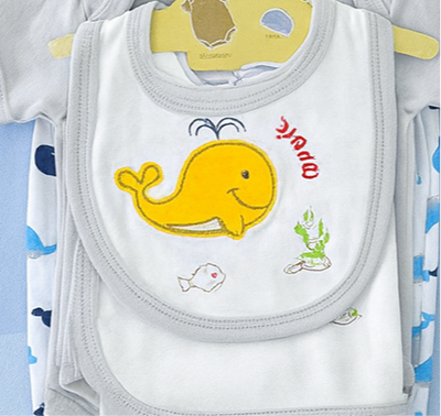 Baby Starter Set – 5 Piece Gray White Baby | Gift Set for Baby