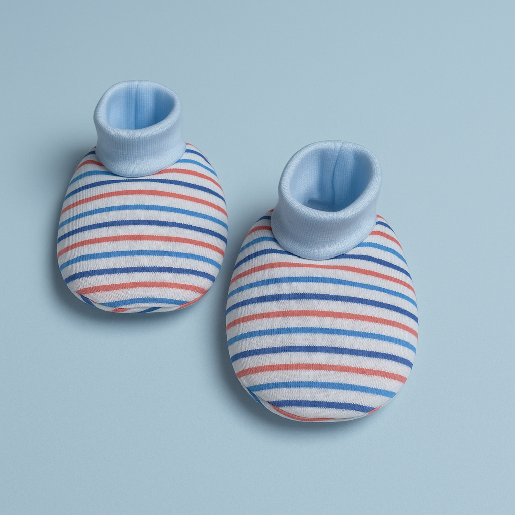 Infant Baby Pack of 3 Booties Stripes and Rabbit | Imported