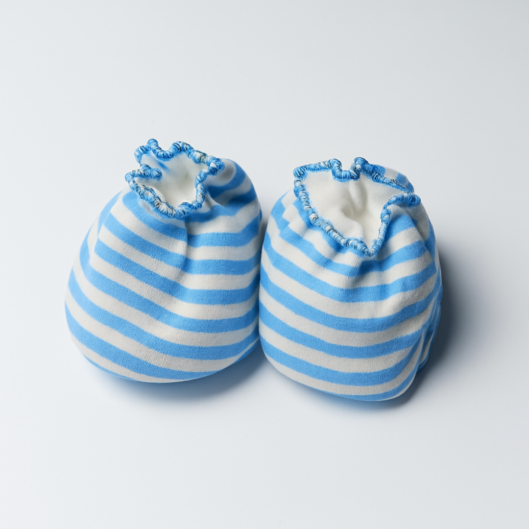 Set of 3 Booties for Baby Boys| Baby Girls | Orange | Blue