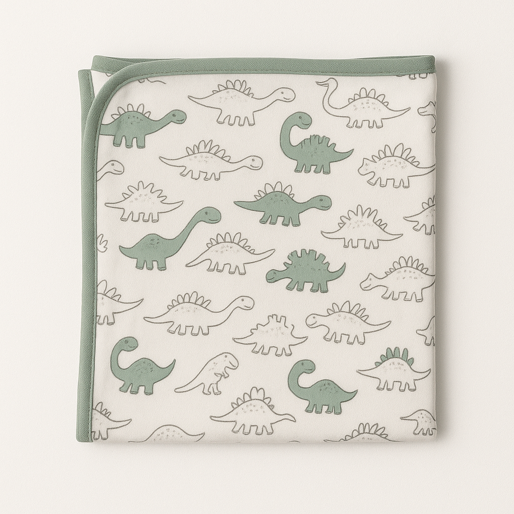 Infant Wrapping Sheet White Green | Imported