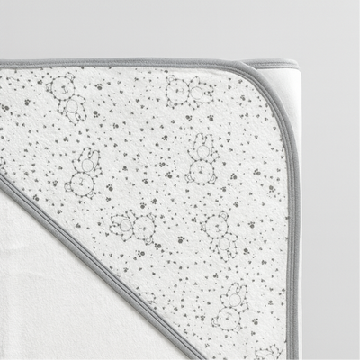 Hooded Bath Towel for Baby | New Born Baby Towel |Grey White | Imported