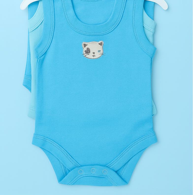 Set of 3 Sleeveless Body Suit For Baby Girls and Boys  | Baby Rompers