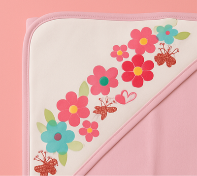 Baby Soft Wrapping Sheet Hooded Floral Pink | Imported