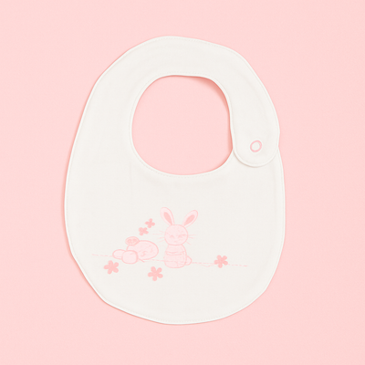 Bib for Baby | Cute Bunny White Pink | Imported
