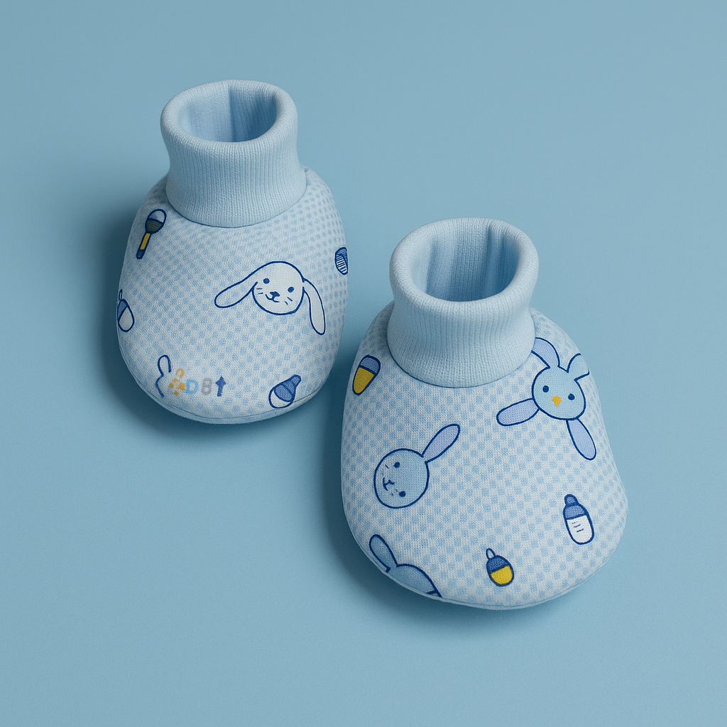 Infant Baby Pack of 3 Booties Stripes and Rabbit | Imported