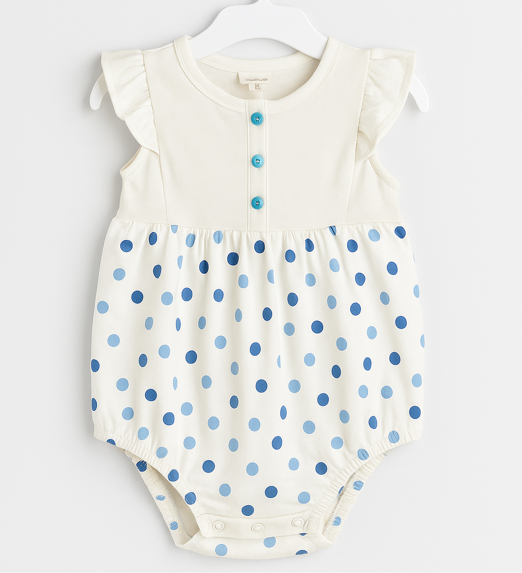 Baby white Polka Dot Body Suit | Imported