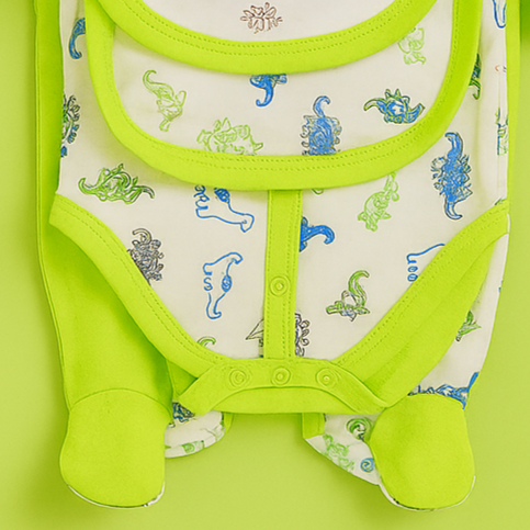 Newborn Baby Starter Set – 5 Piece Green White | Imported Baby Clothes in Pakistan