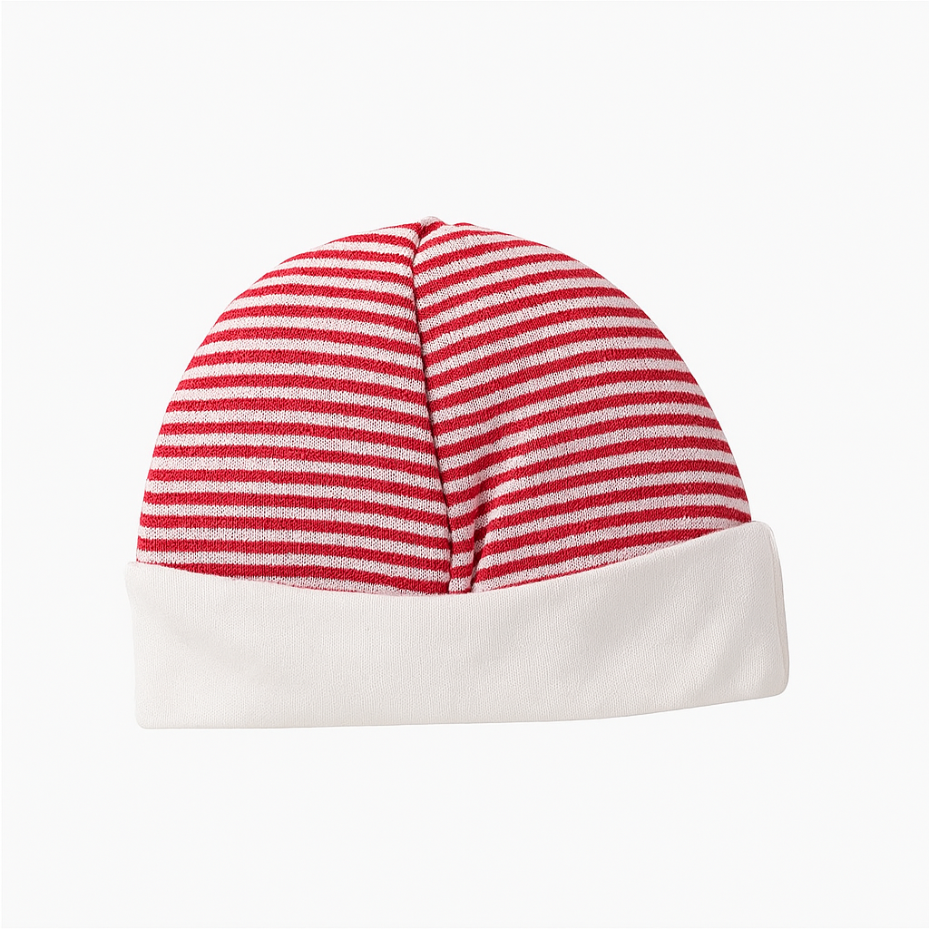 Red Stripe Baby Cap | New Born Baby Caps