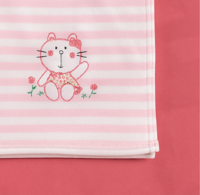 Winter Blanket for Baby | Imported Pink White Stripe Blanket For infants