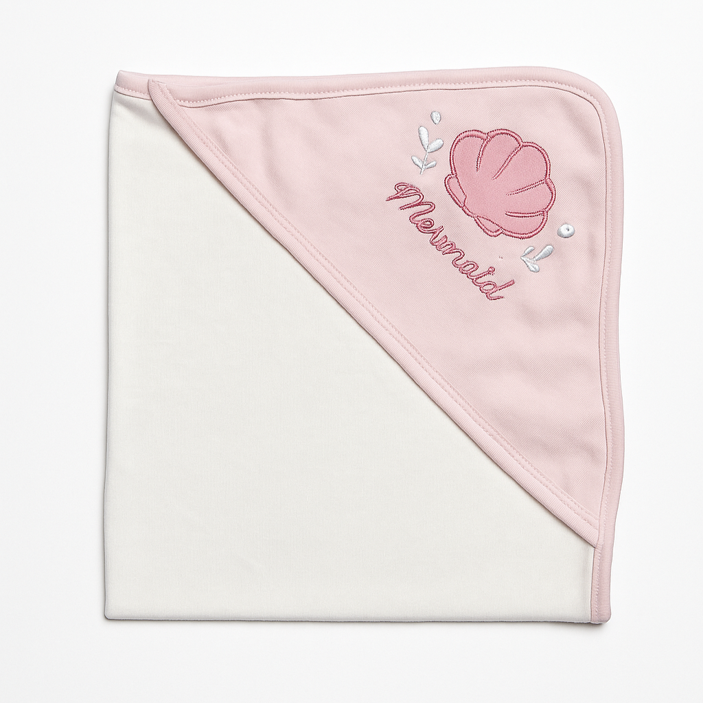 Infant Wrapping Sheet Hooded Pink Mermaid