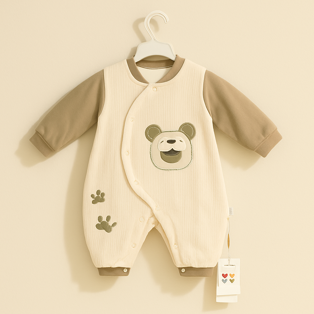 Baby Romper for Winter | Beig | Quilted Romper | Imported