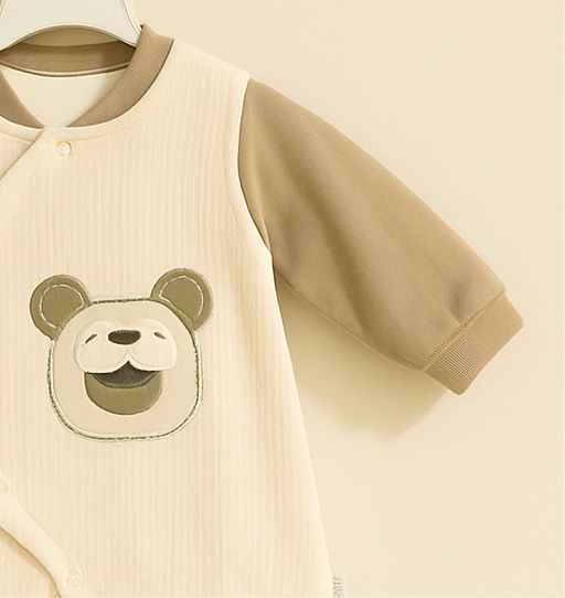 Baby Romper for Winter | Beig | Quilted Romper | Imported