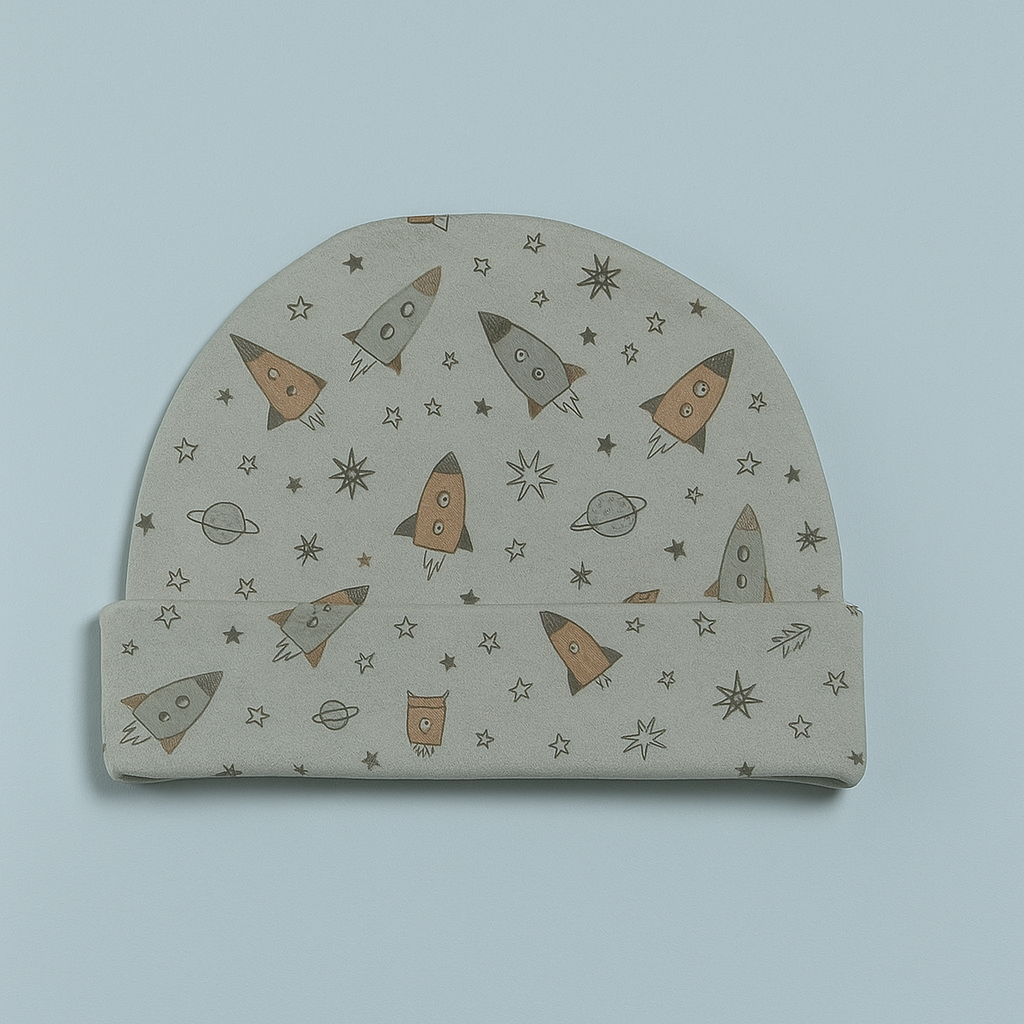 Infant Baby Cap Blue and Grey Rockets | Imported