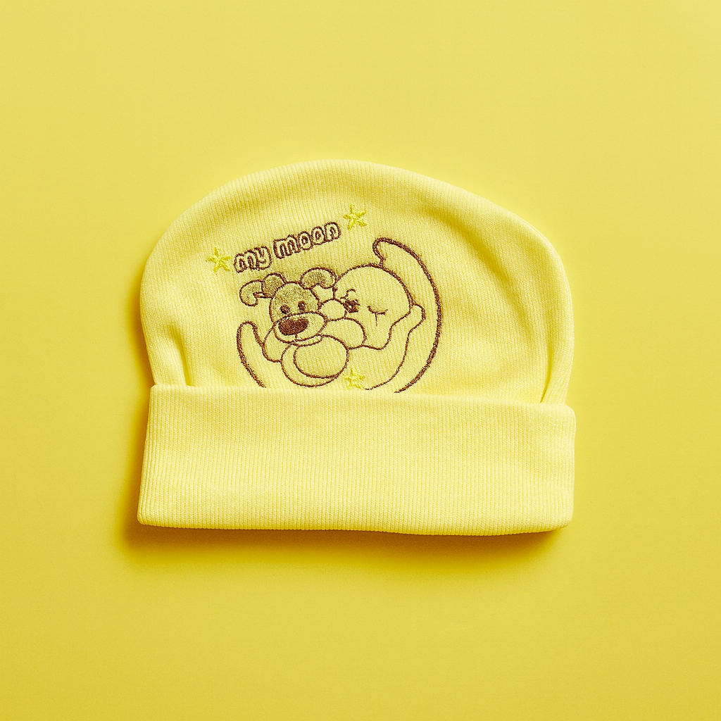 Baby Cap Cute Baby Rider Yellow My Moon | New Born Baby Cap