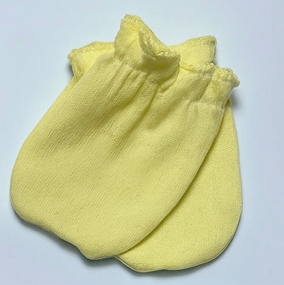 Mittens set of 4 Yellow / White / Blue Mix for Baby Boy / Girl