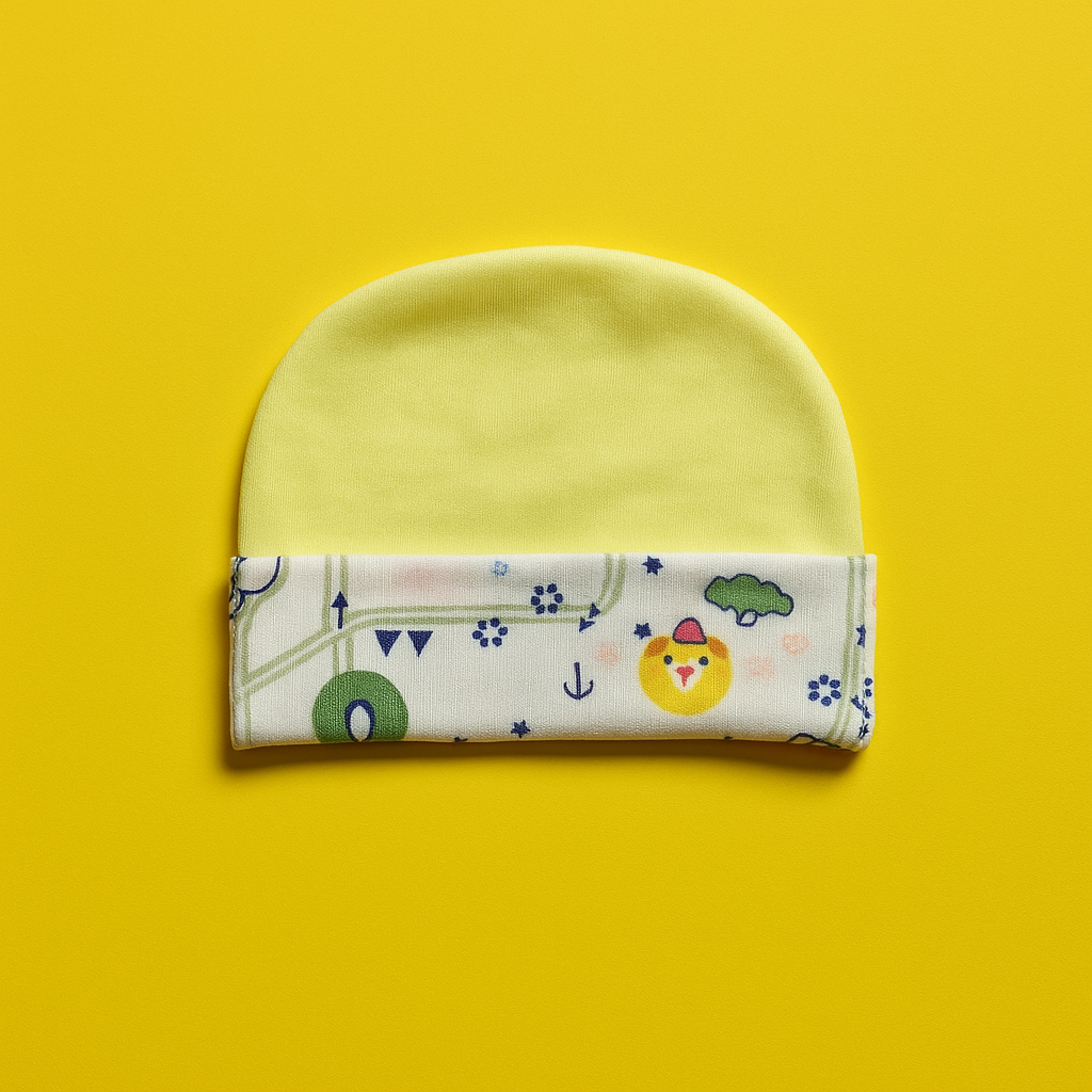 Baby Cap Yellow | New Born Baby Cap |