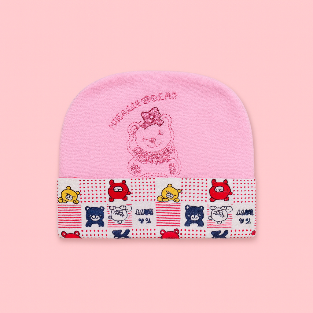Baby Cap Pink | Miracle Baby | New Born Baby Cap |
