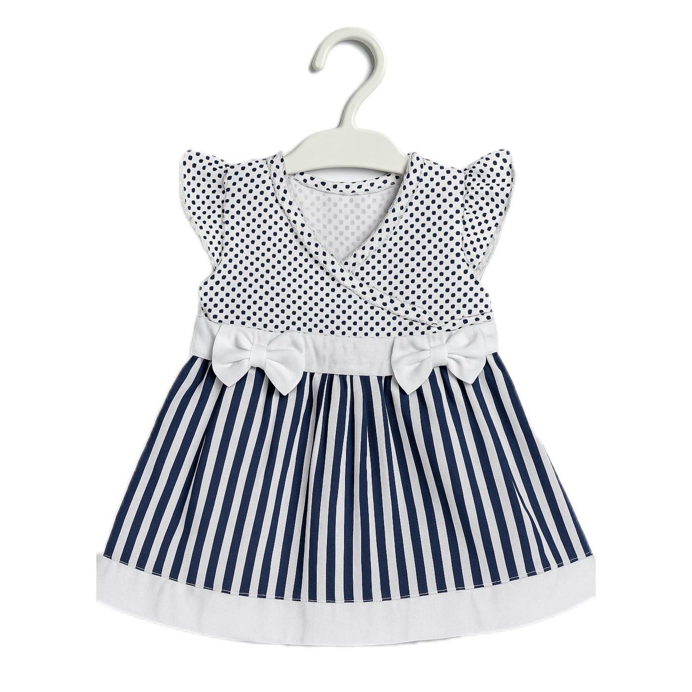 Stripe and Polka Dot Black and White frock For Baby Girls | Imported