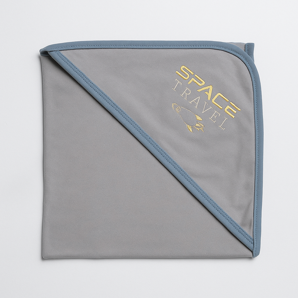 Infant Wrapping Sheet Hooded Grey Space Travel