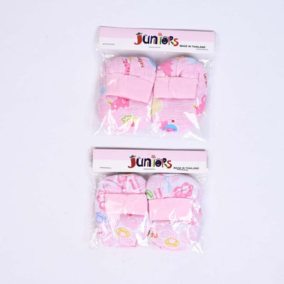 Infant Baby Pink Booties For Girls Set of 2 | Mix | TND108