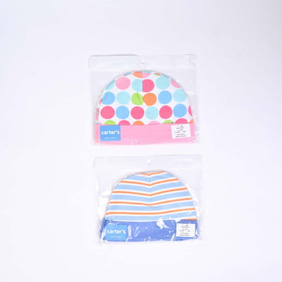 Infant Cotton Interlock Caps | Pack of 2 | Mix