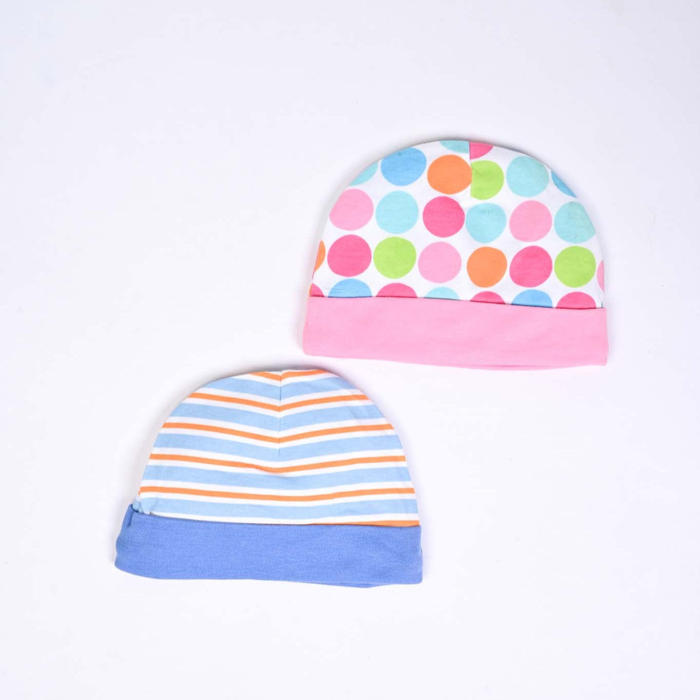 Infant Cotton Interlock Caps | Pack of 2 | Mix