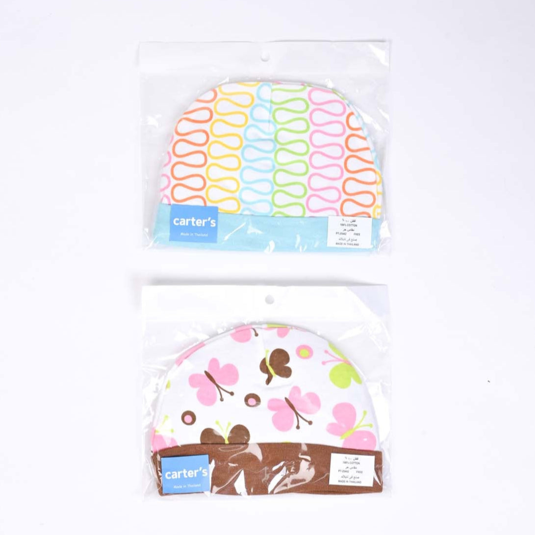 Infant Cotton Interlock Caps | Pack of 2 | Mix
