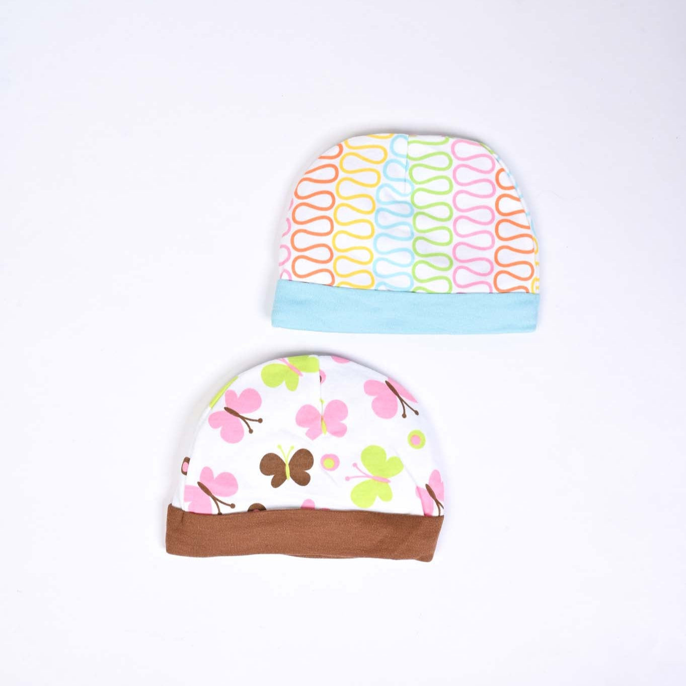 Infant Cotton Interlock Caps | Pack of 2 | Mix