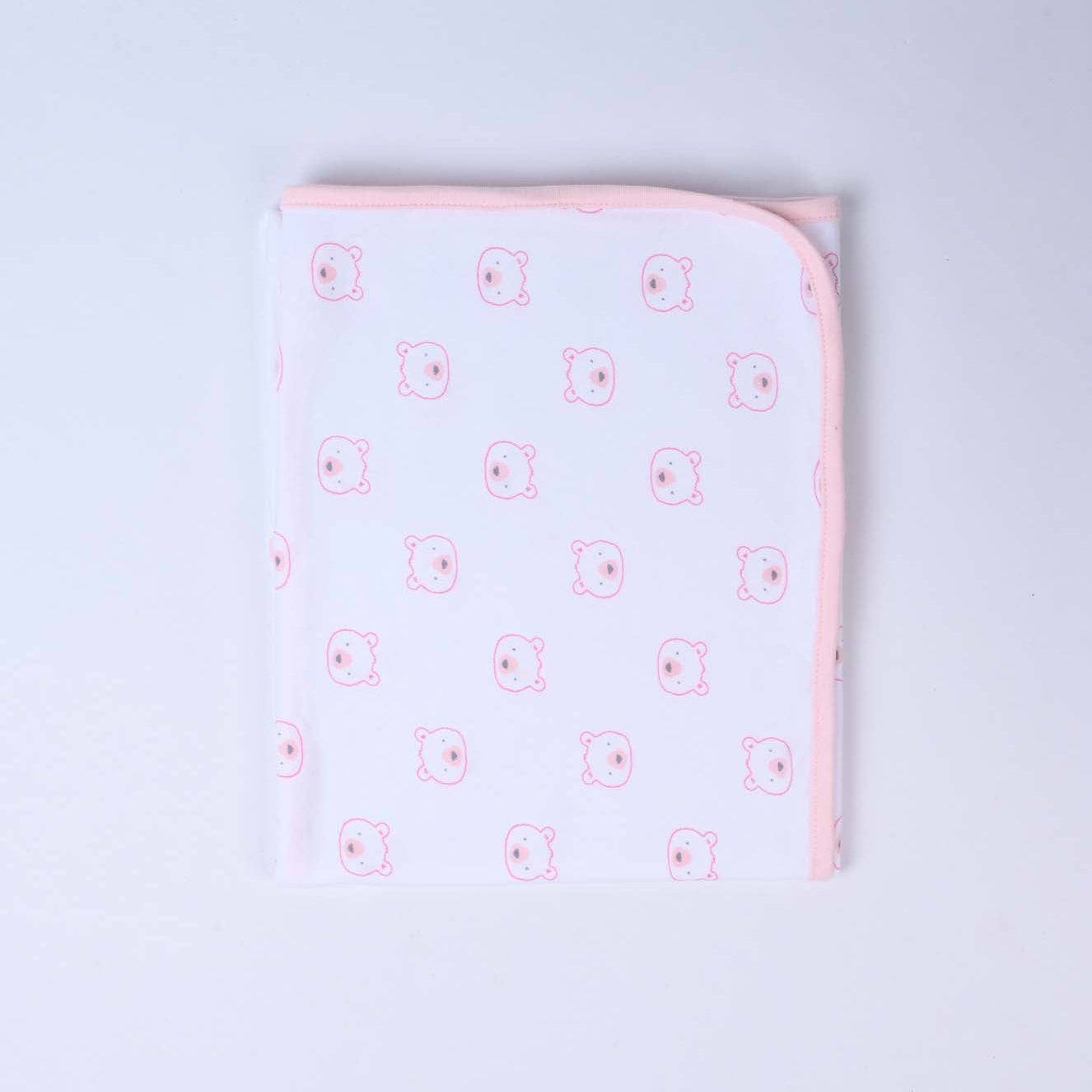Infant Wrapping Sheet White Pink | Imported
