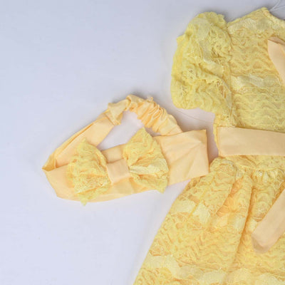 Fancy Yellow Bella Frock for Infant Girls | Imported Baby Girl Dress