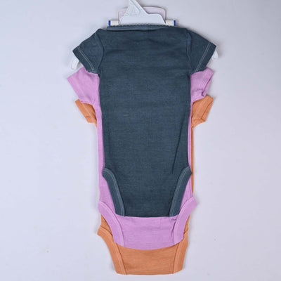 Solid Cotton Infant Girl Romper Set of 3 BD102
