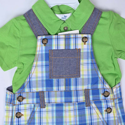 Checkered Baby Boy Dungree Style Suit