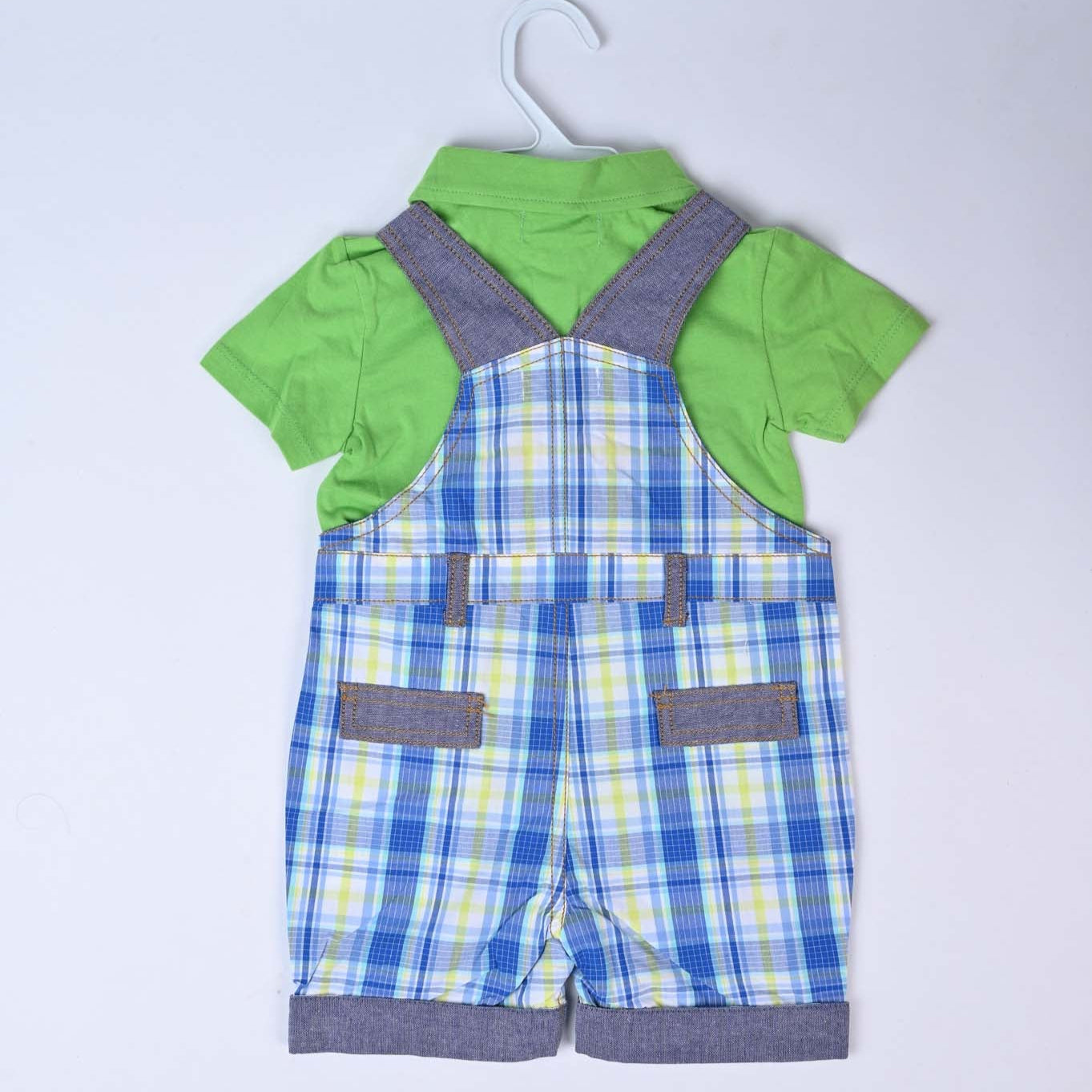 Checkered Baby Boy Dungree Style Suit