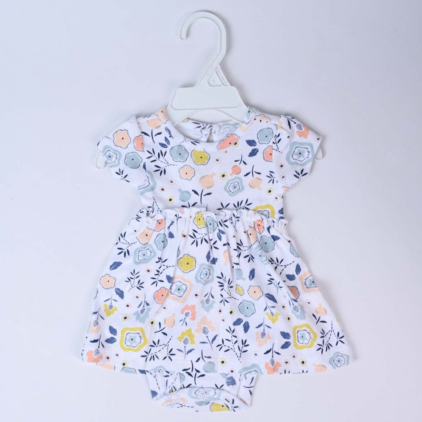Printed Cotton Frock Romper Set For Baby Girl
