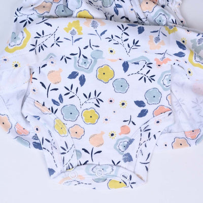 Printed Cotton Frock Romper Set For Baby Girl