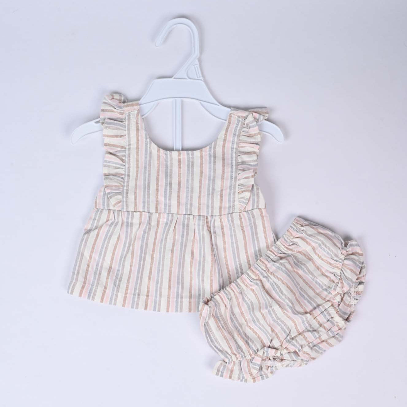 Infant Girls Stripe 2 Piece Frock