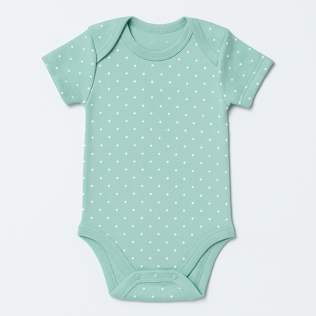 Baby Body Romper Suit | Pink | Lime Green