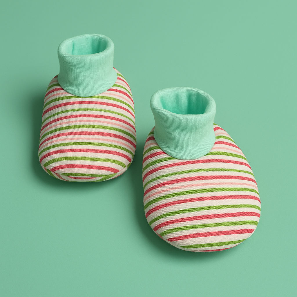 Infant Baby Booties Pack of 3 Stripes, Butterfly and Orange zcar | Imported