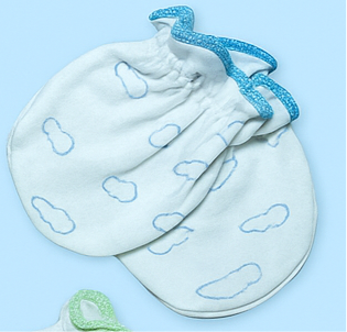 Mittens set of 6 Blue / White Mix for Baby Boy / Girl