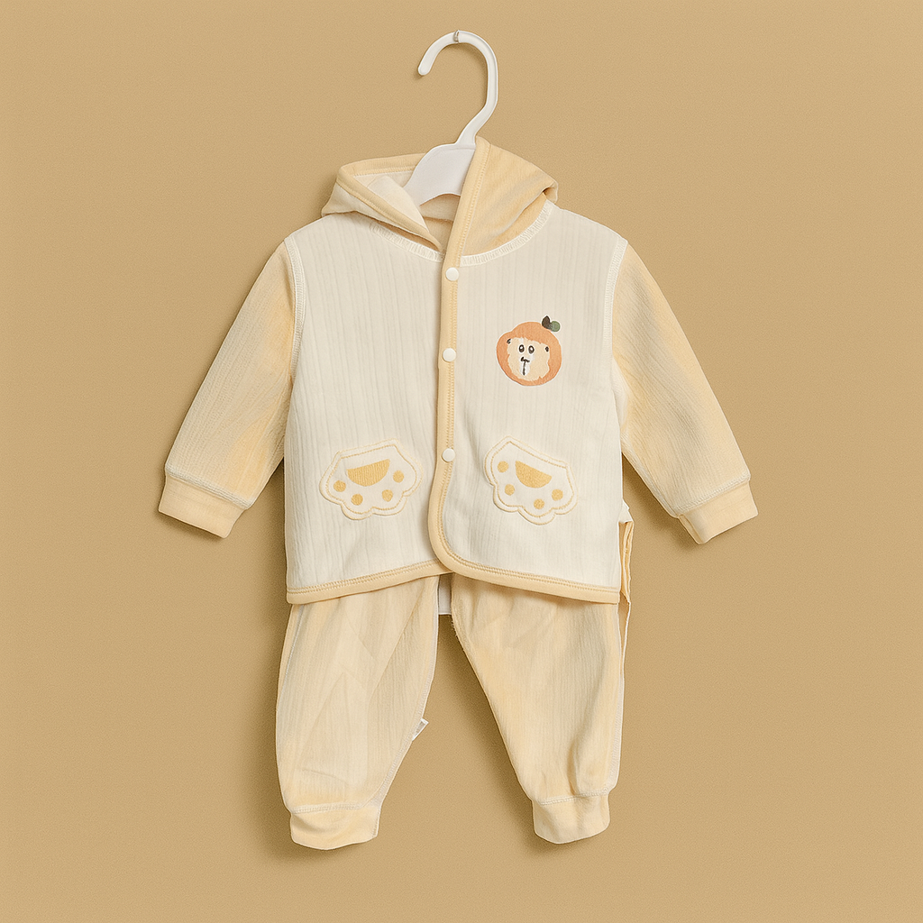 Baby Hoodie Suit With | Light Brown Nude Color| Winter Baby Clothes