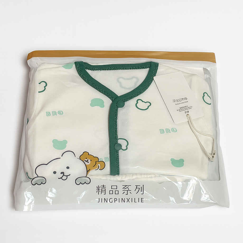 5 Piece Set  | Green White | Pure Cotton | Imported