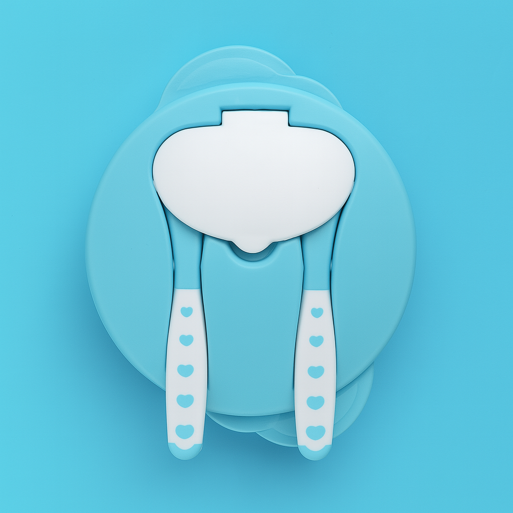Meal Box For Baby Blue White | 4 Sections | Fork | Spoon