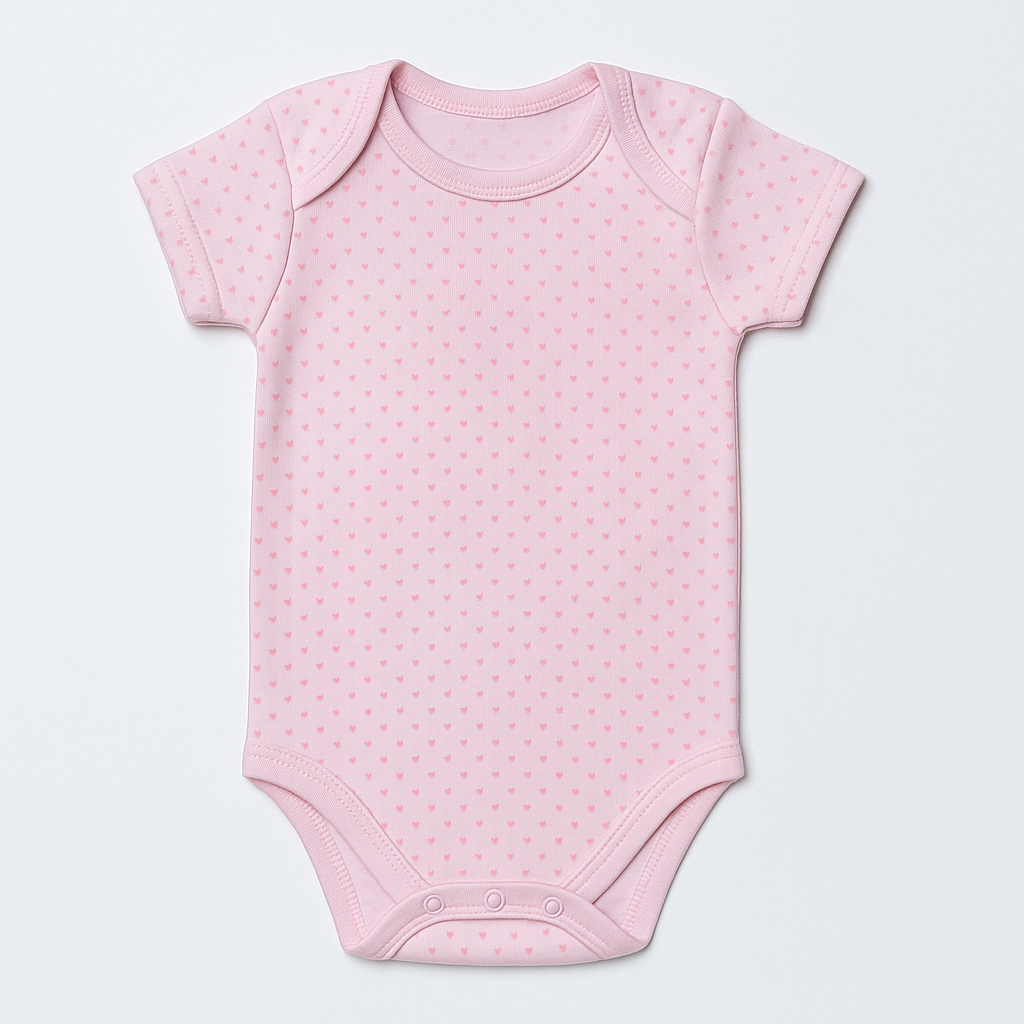 Baby Body Romper Suit | Pink | Lime Green
