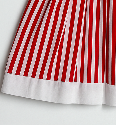Red Striped & Polka Dot Frock for Baby Girls | Imported Baby Dresses in Pakistan