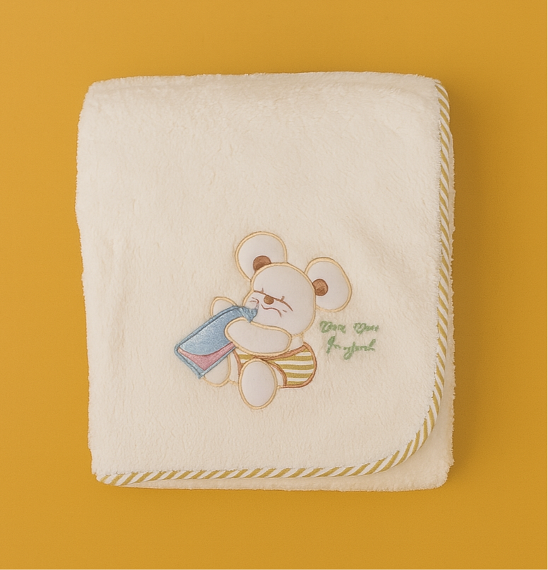 Winter Blanket for Baby | Imported Cream Color Polyester Blanket For infants